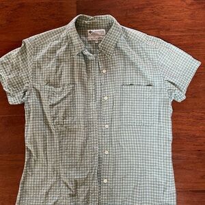 Columbia Men's Casual Green Checkered Shirt